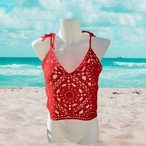 Top débardeur rouge 100%coton tu