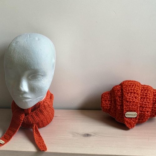 Écharpe inspiration sophie scarf en laine mohair rouille 118x13 cm