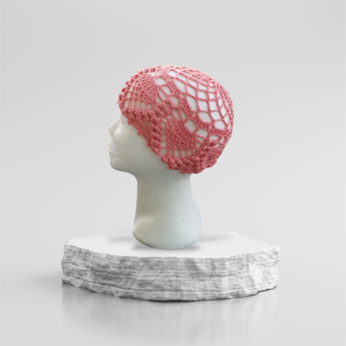 Bonnet ajouré été coton majoritaire corail tu