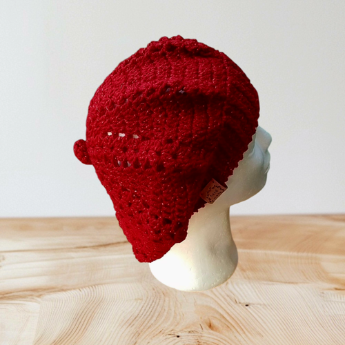 Bonnet slouchy hiver femme rouge pailleté tu
