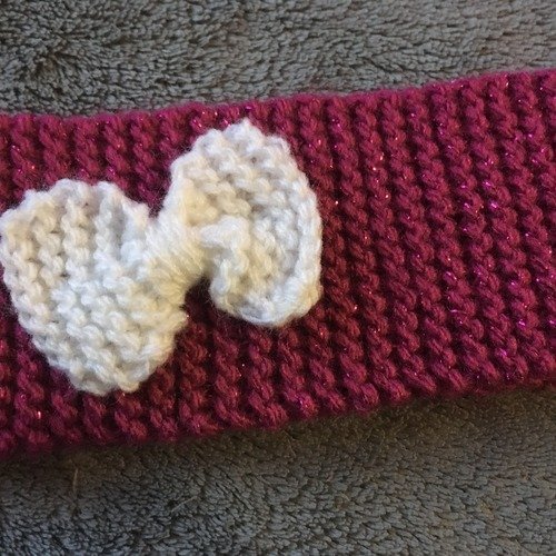Bandeau ou headband rose fushia pailleté bébé / reborn