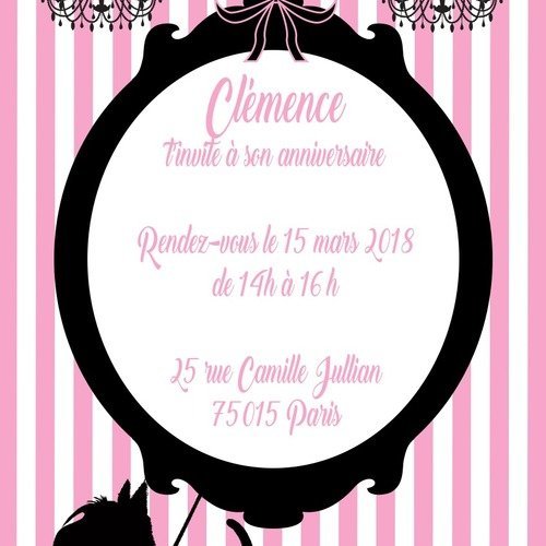 6 Cartes Invitation Anniversaire Chic Format 10x15 Cm Imprimee Et Personnalisee Un Grand Marche
