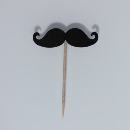 10 décorations moustaches pour petits gateaux (cupcakes toppers ) pour mariage ou anniversaire 