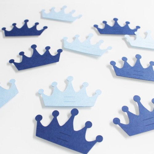 10 couronnes en papier cartonné pour sucettes - décoration de table de fête- baptême prince 