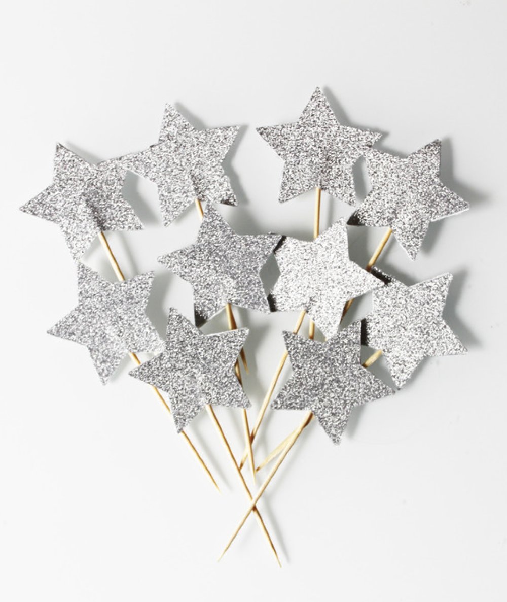 10 décorations pour petits gâteaux (cupcakes toppers ) étoiles