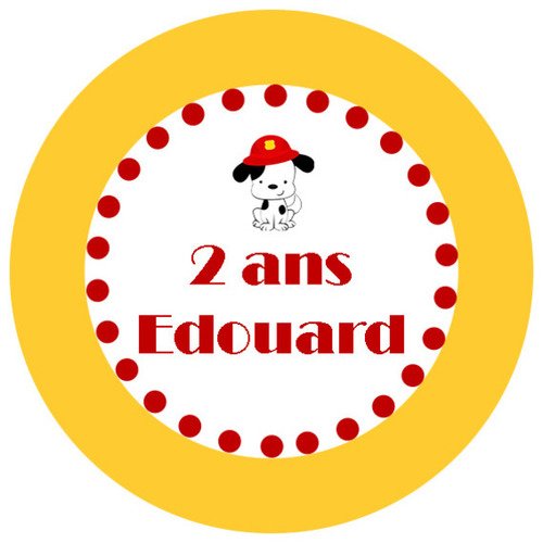 12 stickers -thème pompier - personnalisables -anniversaire enfant- 4 cm 