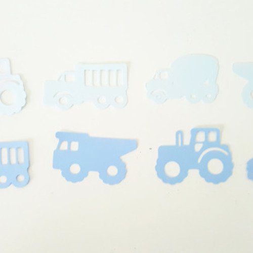 10 confettis -engins en papier 210 gr- bleus- décoration pour table de baptême ou anniversaire 
