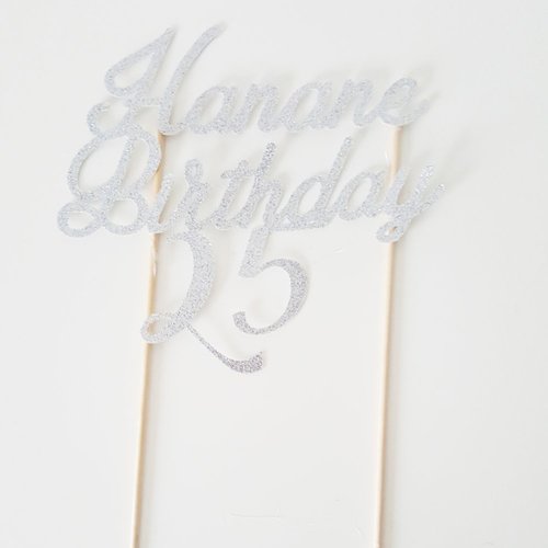 Décoration gateau , happy birthday,- cake topper prénom et age en papier pailleté -fete anniversaire adulte
