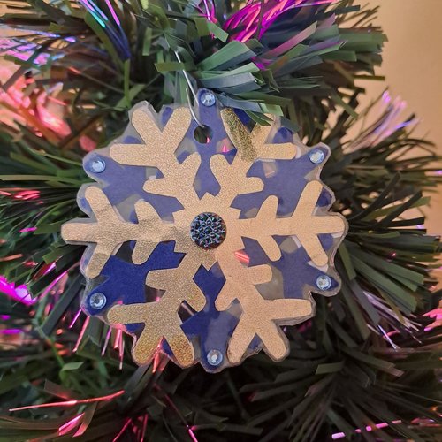 Flocon de noël - noël bleu à paillettes