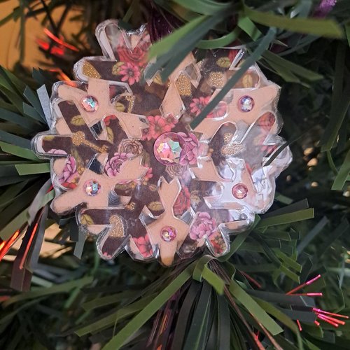 Flocon de noël - noël à fleurs rétro
