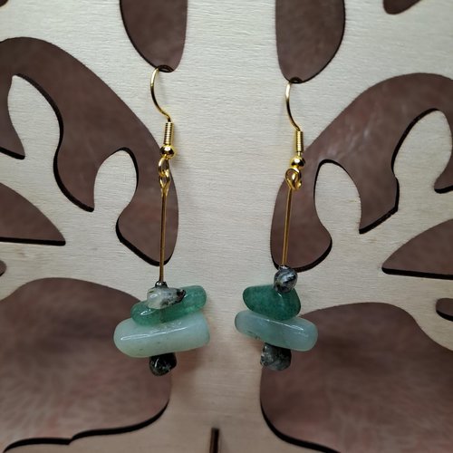 Boucles d'oreilles - "pyramide d'agates"