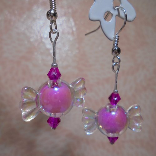 Boucles d'oreilles - "pink candy"