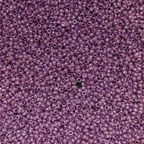 10 g de rocailles rondes 10/0 (2.3mm) preciosa ornella  violet / mauve métallisé