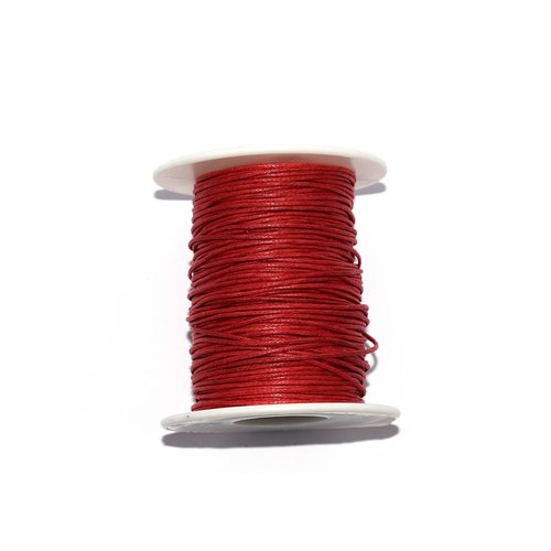 Coton ciré 3 mm rouge x 1 m