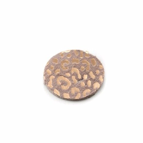 Rond de cuir 15 mm léopard rose gold