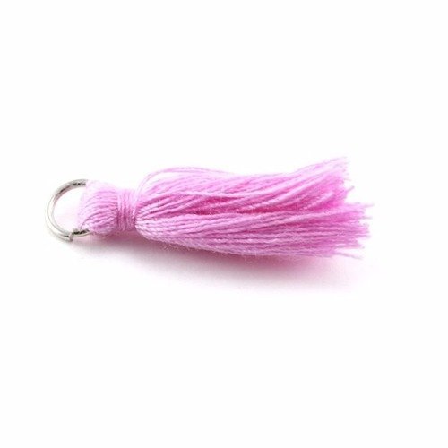 Pampille pompon ± 30 mm avec anneau lilas