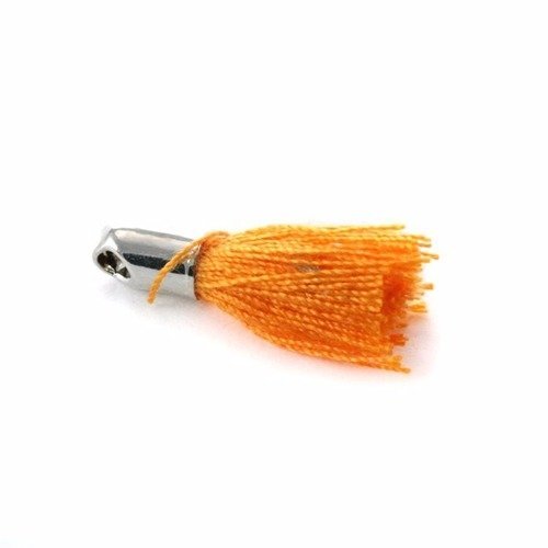 Pampille pompon ± 18 mm avec embout orange