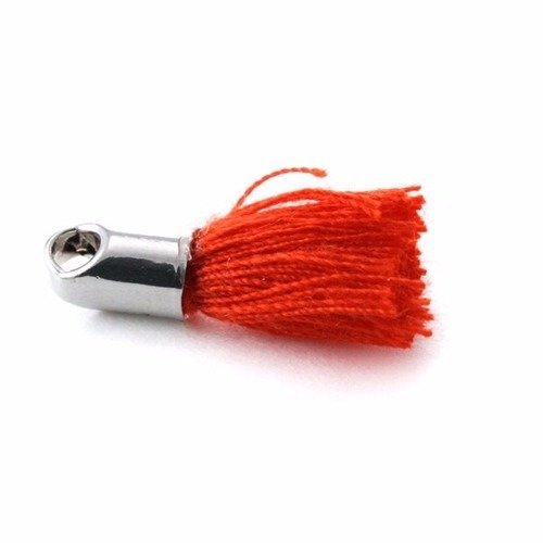 Pampille pompon ± 18 mm avec embout rouge
