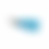 Pampille pompon ± 18 mm avec embout bleu ciel