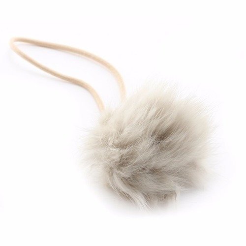 Pompon fourrure ± 6 cm greige