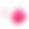 Pompon fourrure ± 6 cm rose fluo