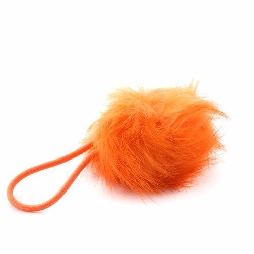 Pompon fourrure ± 6 cm orange