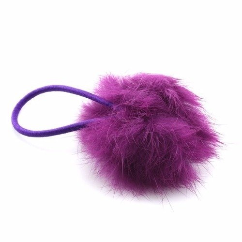 Pompon fourrure ± 6 cm violet