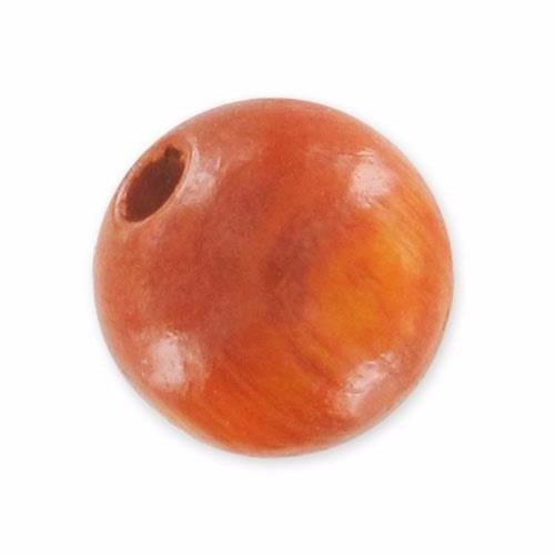 Perles en bois ronde 6 mm traité orange x 10