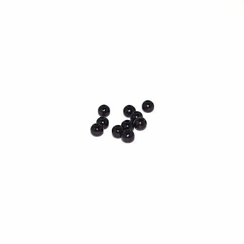Perles en bois ronde 6 mm traité noir x 10