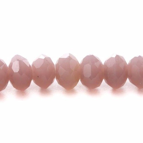 Perles en verre facettée aplaties 3x4 mm rose vintage x 10