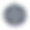 Breloque ronde mandala filigrée 20 mm gris foncé