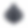 Breloque goutte pointue filigrée 22x25 mm noir