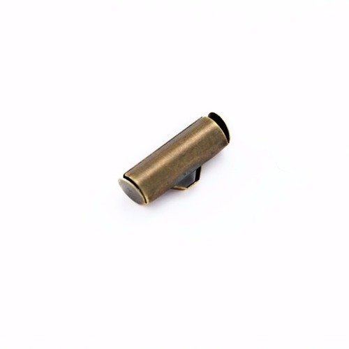 Pince lacet tube + anneau 10x3 mm bronze