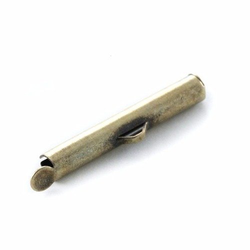 Pince lacet tube + anneau 26x4 mm bronze