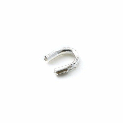 Protection / passant u pour fil câblé ou création tissage perles 4 mm argenté x10