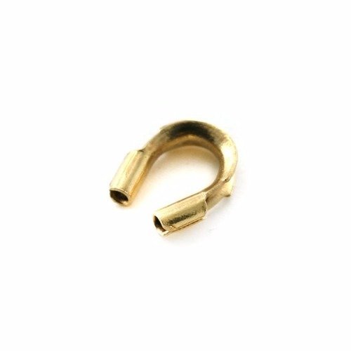Protection / passant u pour fil câblé ou création tissage perles 4 mm doré x10