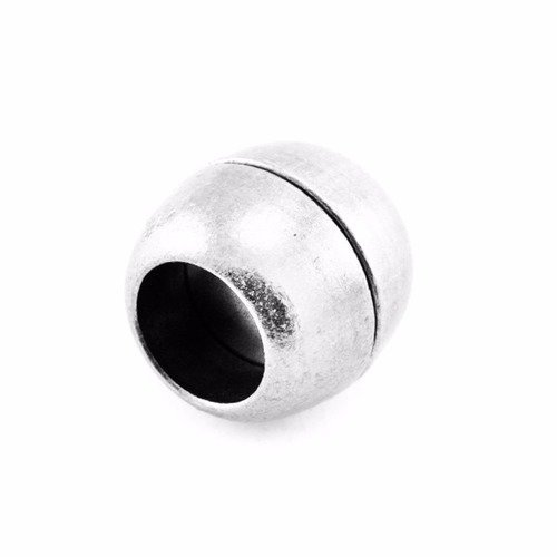 Fermoir magnétique métal tubulaire 16.5x6.8xtr10.5 mm argenté