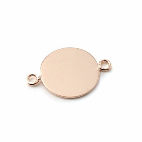 Support connecteur plateau métal rond 15 mm rose gold