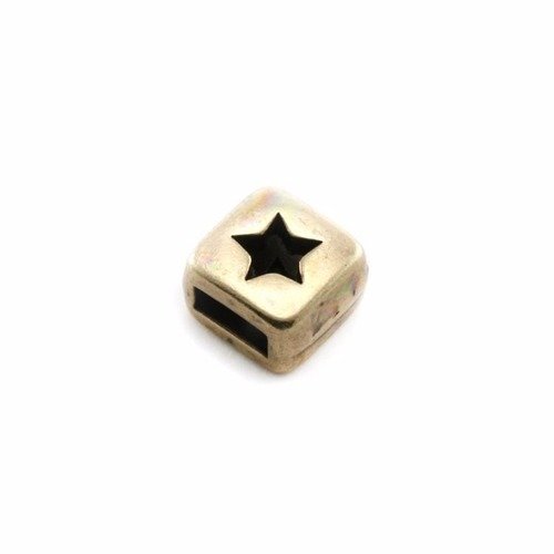 Passant cube étoile 7x7x5 mm bronze