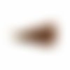 Pompon pampille marron 15 mm - anneau doré