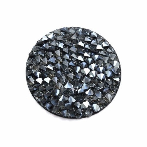 Crystal rock swarovski rond silver shade 15 mm