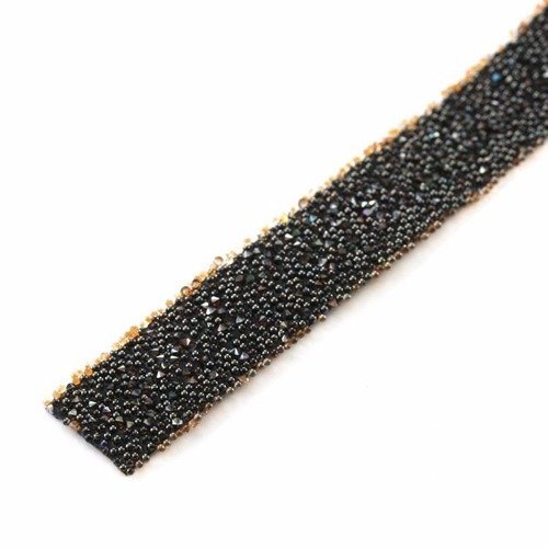 Bande crystal fabric swarovski 10 mm copper noir x1 cm
