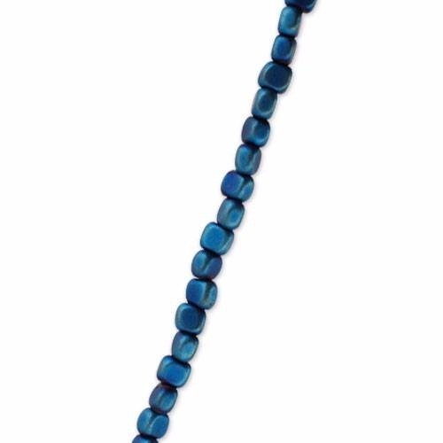 Perle hématite bleu mat 3x3x2 mm x10