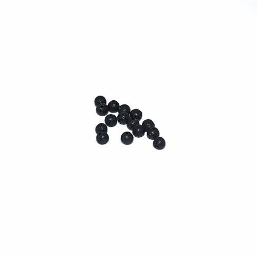 Perle de lave ronde 4 mm noir x10