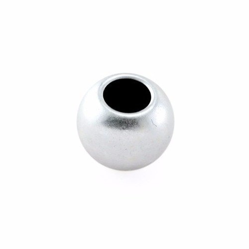 Perle ronde en métal argenté 5x3.4xtr2.6 mm