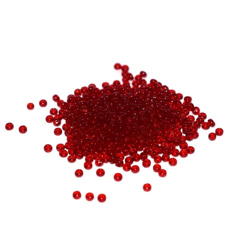 10 g (± 875 perles) rocailles 11/0 transparent rouge foncé b9