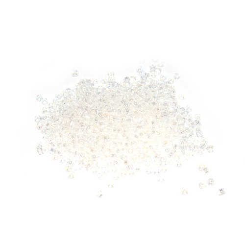 10 g (± 875 perles) rocailles 11/0 transparent irisé c2
