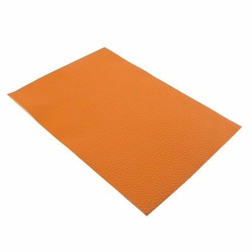 Feuille de cuir véritable 18.4x21 cm orange