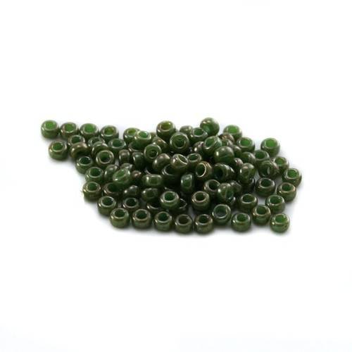 10g (+/- 875 perles) rocaille miyuki 11/0 kaki lustré 11-2539
