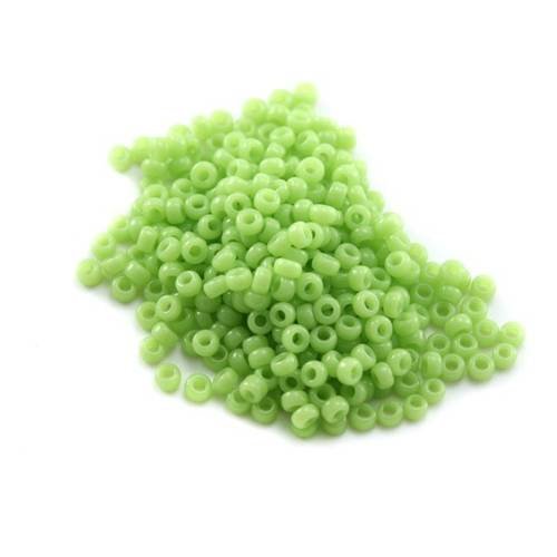 10 g (+/- 875 perles) rocaille miyuki 11/0 vert pomme opaque 11-416